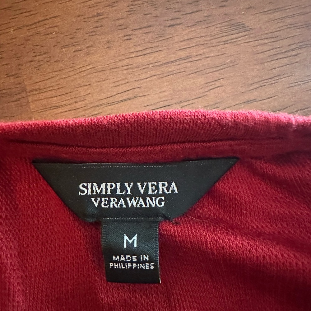 Simply Vera Vera Wang Burgundy Knit Top